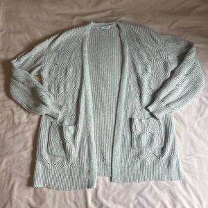 Gray Open-Front Cardigan – Size XL